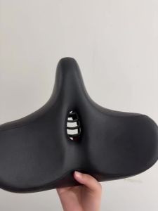 Comfortable Big Bike Seat -Memory Foam Padded Wide Bicycle Saddle w/ Spring Shock Ergonomic Replacement Cushion for Men Women