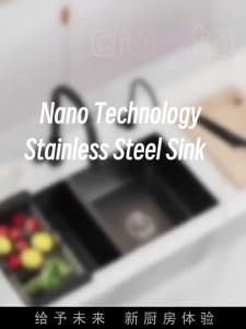NANO Sinki Dapur 304 Stainless Steel Kitchen Sink Single or Double Bowl Kitchen Basin Dishwashing