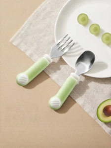 SHI YUE JIE JING | Baby Learning Training Spoon Stainless Steel