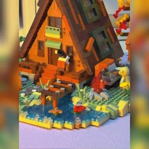 ZHBO Mainan Balok Bangunsusun Model Bentuk Rumah Pohon Hutan Untuk mainan Edukasi Anak Perempuan