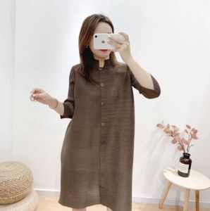 Tunik Nisya Pleated Turun Naik Viral Plisket Dress Premium Tunic Wanita Pakaian Cewek Goyang Tiktok