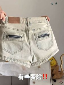 พลัสไซส์ เดนิม กางเกงขาสั้น ผู้หญิง ฤดูร้อน 2024 ยืดได้ พรางหุ่น เอวสูง ทรงเอ กางเกงร้อน อินเทรนด์ กระโปรงสั้นสาวเผ็ด