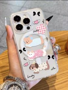 Transparent Acrylic iPhone Case Cute Running Animal Design Girl Creative Personality Protection Shell Anti-Fall for Apple 17Promax