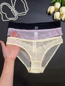 Victoria ลูกไม้ ชุดชั้นในต่ํา เอว Pure ผ้าฝ้าย Gusset สามเหลี่ยมสบาย กางเกง French Romantic ตาข่าย ระบายอากาศได้ดี เซ็กซี่ กางเกงใน สําหรับผู้หญิง