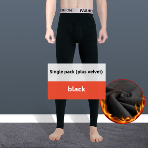 Mens Fleece Lined Thin Warm Pants Tight Base Layer Underwear Large Size Winter Thermal Trousers Milk Silk Polyester Spandex
