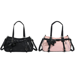 [Ueb Wholesale Center]กระเป๋าเดินทาง Tote Bag กระเป๋าสะพายไหล่ลำลอง Multi-pocket Underarm Bag สีทึบสำหรับผู้หญิงสุภาพสตรีเดินทางเดินทาง