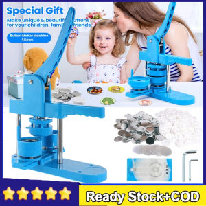 ❤Local delivery❤Button Maker Machine Installation-Free 58mm DIY Button Maker Press Machine Kit Badge Punch Press Machine with Free 100pcs Plastic Button&Circle Cutter&Pictures&Magic Book