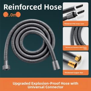 CAJE | Shower Hose with Gun Gray Showerhead and Universal Connector