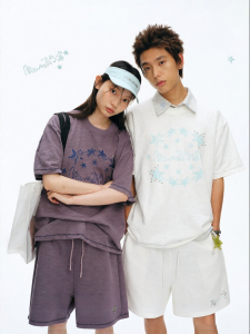 JNXS | Star Pattern Bamboo Yarn Knitted Loose T-Shirt