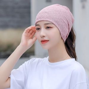 HEYGIRL Breathable Beanies Hat Scarf Hip-pop Thin Sun Cap Mesh Crochet Skullies Cap Women