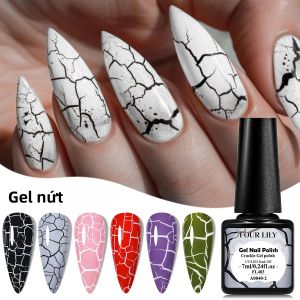 Sơn Móng Tay Gel Crackle Four Lily 7ml Tự Làm Khô Tự Nhiên Nghệ Thuật Móng Tay Gel Crackle Bán Vĩnh Cửu Tẩy Được Thiết Kế
