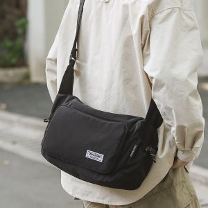 Mens Commuter Japanese Style Waterproof Mail Bag Casual Net Version Backpack 2025 New Neutral Nylon Single Shoulder Bag