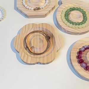 1pc Wooden Jewelry Display Tray Bracelet and Bead Decoration Tray Bracelet and Bracelet Display Rack Handicraft Tray