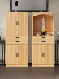 Economical Home Use Buddha Niche Cabinet God of Wealth Altar Table Guanyin Bodhisattva Incense Table Buddha Altar Niche Cabinet