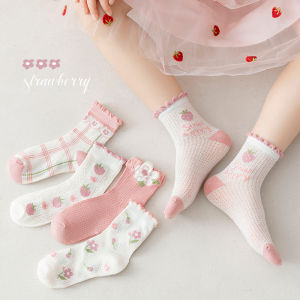 MiiOW | ถุงเท้าผ้าตาข่ายระบายอากาศบางสำหรับเด็กผู้หญิง ฤดูร้อน 2025 ถุงเท้าเรือลำลองสำหรับเด็ก เส้นใยโพลีเอสเตอร์ผสมคอตตอน