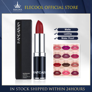 HUOLE 【Delivery 2-3 Days】12 Colors Lip Gloss Smooth Rose Purple Matte Velvet Lipstick Long Lasting Easy To Color Advanced Feeling Lip Cosmetics