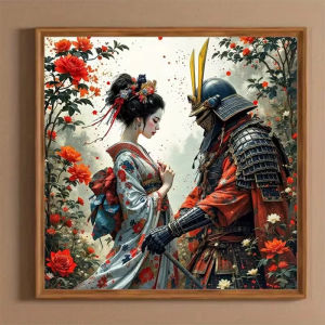 500/1024PCS Jigsaw Puzzle Samurai Warrior And Geisha Traditional Japanese Art For Adults Perfect Gift For Art Lovers