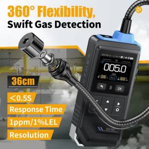 FNIRSI | FNIRSI GD-02 Portable Gas Leak Detector 50000PPM Sound & Light Alarm Combustible Natural Methane LPG Leak Detectio Gas Detector