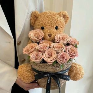 Set quà Gấu bông Sinh Nhật Happy Birthday Ôm Giỏ Hoa Siêu Xinh – Quà Tặng Sinh Nhật Độc Đáo 2025