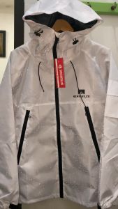 RA CLOTH JAKET GROPCORE WATERPROOF PUTIH GENIOUS PARASUT PRIA ANTI AIR