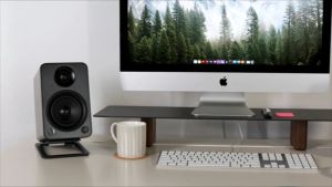 Desktop Speaker Stands for Small Speakers Tilted Tabletop Steel Computer Speaker Stand (1pc)