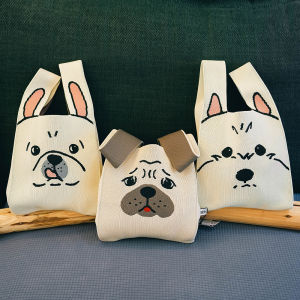 Original West Highland Pug Jarre Aero Bull Pet Schnauzer Peripheral Dog Tote Bag Cartoon Knit Handbag Crossbody