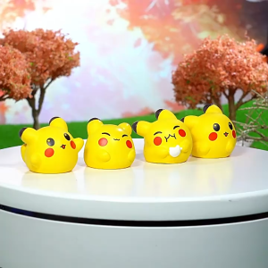 Set 4 pikachu tí hon trang trí đỉnh màn hình gương xe decor góc làm việc taplo xe hơi xe máy