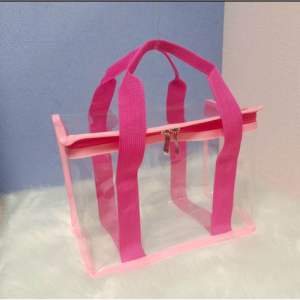 handbag Transparent PVC storage bagchildrens toy sorting bag packaging bag现货撞色饭盒午餐包透明环保PVC收纳袋拉链包透明袋水果零食野餐露营