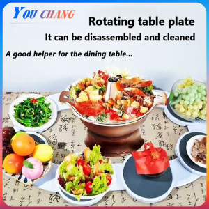 Dining Table Rotating Tray Expandable Lazy suaan Long Table 360° Rotating Tray Portable Swivel Round Oval Home Tray Convenient Dining Table Set for Rectangular Oblong Tables for Kitchen Restaurant Home