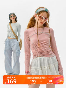 Antibacterial Wool Blend Long Sleeve round Neck T-Shirt Womens Slim Fit Drawstring Outdoor 5A Instant Mountain Wild