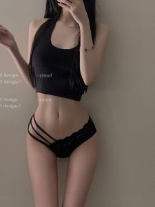 Quần Lót Ren Cotton Cạp Thấp Gợi Cảm Cho Nữ Mùa Hè Siêu Gợi Cảm Màu Đen Siêu Mỏng Chất Liệu Cotton Nguyên Chất