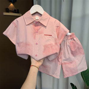 Cool Handsome Boys Summer Shirt Set Short Sleeve Thin Cotton Clothes Baby Outfit Casual Style Two-Piece Suit for Toddlers And Kids