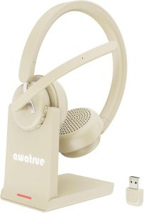 Tai Nghe Không Dây Awatrue Dành Cho Trung Tâm Cuộc Gọi Bluetooth 5.3 Với Mic Khử Tiếng Ồn 2.4G Dongle Tai Nghe Máy Tính Có Dây & Không Dây