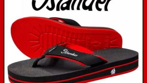 Islander Black/Red Men's Non-Slip Rubber Soles Slippers & Flip Flops