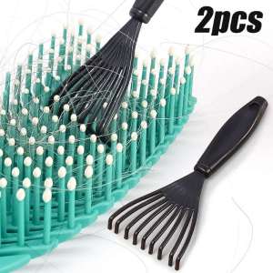 2Pcs Plastic Brush Comb Cleaning Remover Embedded Detachable Handle Comb Brush Cleaning Accessories