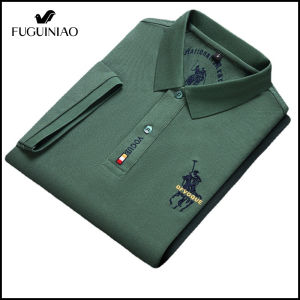 Fuguiniao New Man Polo Shirt for Mens Casual Cotton Mens T-shirt Short Sleeve High Quality Shirts