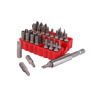 33pcs Security Proof bit with magnetic extension sold holder anti-dismantling star screwdriver bit set quick release bit holder