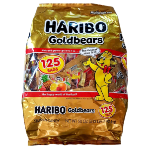 Combo 10 gói Kẹo dẻo mini Haribo Goldbears hình gấu vị các loại trái cây hàng nhập khẩu từ Mỹ