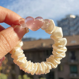 Dây Buộc Tóc Hình Trái Tim Cánh Tay Bạc Màu Trắng Pha Lê Pha Lê Dây Buộc Tóc Kiểu Hàn Quốc Dành Cho Bé Gái Dây Buộc Tóc Hai Mặt Dây Đeo Tay