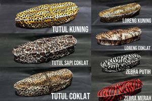 Cover sarung selimut jok panjang vespa super sprint px Aquila Piaggio dsb Model Pola Macan harimau leopard aneka Corak bahan bludru bulu lembut presisi bagus murah grosir eceran