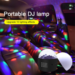 Car Disco Ball RGB LED Decoration Lamp Party DJ Effect Stage Light Interior Ambient Rechargeable Disco Ball With Voice Control