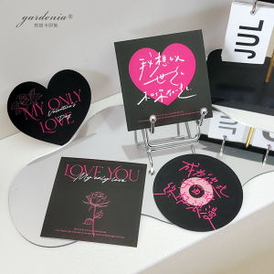 Creative Trendy Valentines Day Card Qixi Festival Love Message Card Fresh Flowers Cake I Love You Tag Bouquet Greeting Card