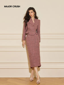 Elegant French Rose Pink Chic Dress Suit