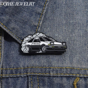 Trendy Cool Car Drift Brooch Enamel Pins Custom Japanese Anime Inspired Cartoon Brooches Lapel Badge Jewelry Accessories Gift