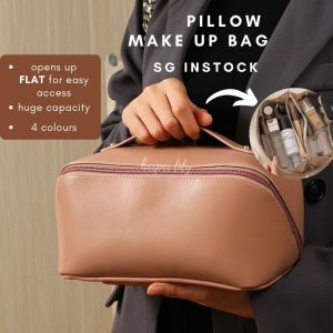 Large Makeup Bag for Women Travel Cosmetic Bag/ Organ Pillow Makeup Pouch Cosmetic Pouch Make Up Bag Travel completion Cosmetic Make Up Bag [SG INSTOCK]