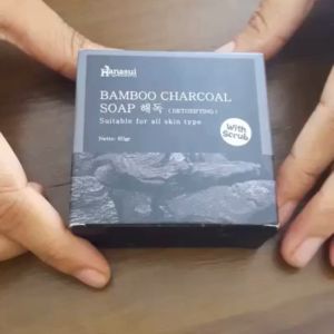 Hanasui Bamboo Charcoal Scrub Soap BPOM Sabun Arang Pemutih Mencerahkan Badan Alami Pria Wanita