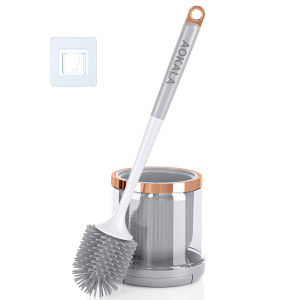Silicone Toilet Brush Set Toilet Bowl Brush And Holder With Tweezers Long Handle Toilet Cleaner Brush For Bathroom Deep Cleaning
