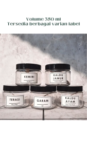 TAMA LIVING Ryo Toples Bumbu Dapur 350 ml Free Label dan Sendok Tutup Hitam Toples Bening Jar Bumbu