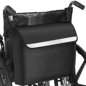 Wheelchair Bag Waterproof Wheelchair Pouch with Secure Reflective Strip Large Capacity Multifunctional Disabled Aid Carry Bag
