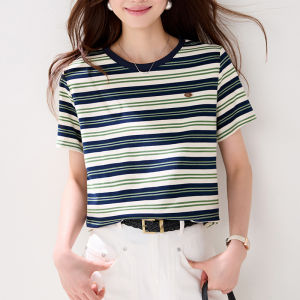 DAIXIANGFEIZI | Áo Thun Cotton Sọc Giảm Cân